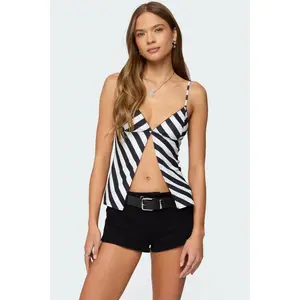 Nix Striped Split Front Top