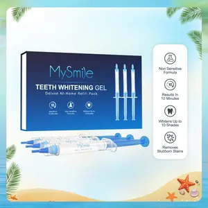 MySmile Dental Teeth Whitening Gel Refills (3-Pack) - 18% Carbamide Peroxide Gentle Beauty Products for Adults, Brush-Use Oral Care Solution with Moisturizing & Oil Control for Sensitive Teeth