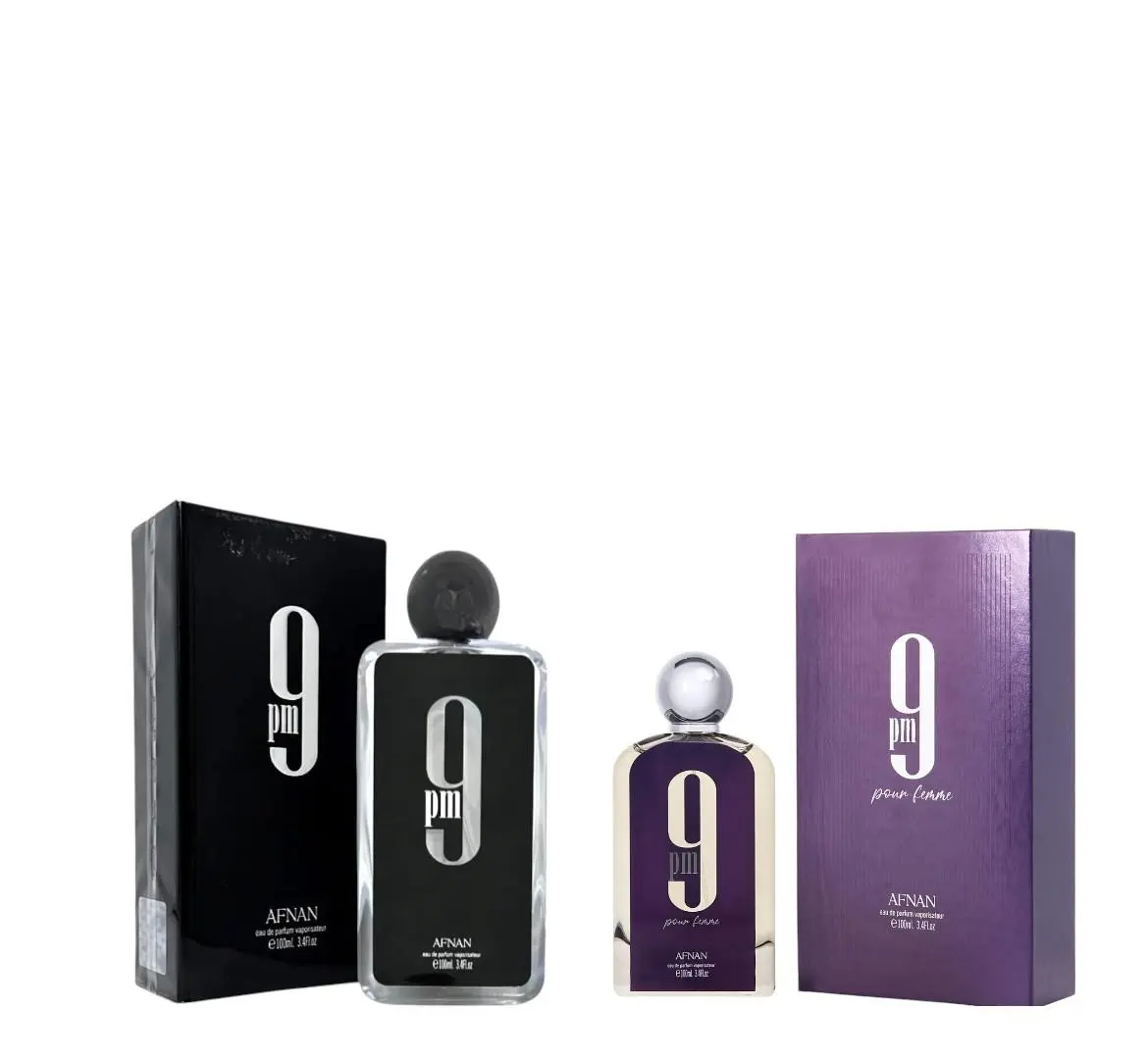 Oudlash Bundle | Afnan 9 PM + 9 PM Pour Femme | Unisex Fragrances | 100 ML | Eau De Parfum | Raspberry, Apple, Orange, and Violet