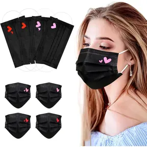 100 Pcs Disposable Face Masks - 3-Layer Breathable Safety Masks,Disposable Masks for Adults Men Women,Holiday Colorful Mask