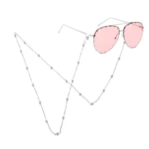Fashion Culture Beaded Sunglasses Chain Strap (Silver)