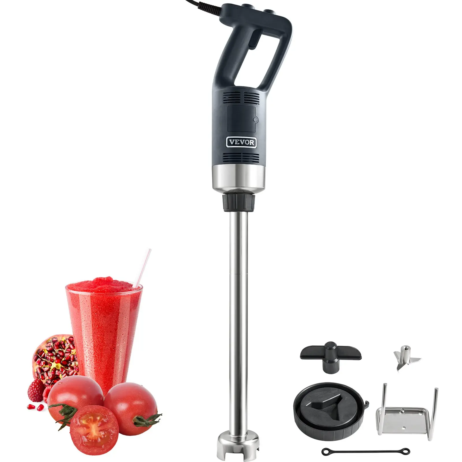 【summerfinds】VEVOR Commercial Immersion Blender, 500 Watt Heavy Duty Hand Mixer, Variable Speed Kitchen Stick Mixer with 304 Stainless Steel Blade, Multi-Purpose Portable Mixer for Soup, Smoothie, Puree, Baby Food