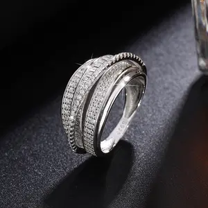 Twist Band Ring – S925 Sterling Silver Dainty Stackable Ring, Minimalist Multi-Layer Wedding Band Promise Ring for Women, Everyday Jewelry Gift for Her