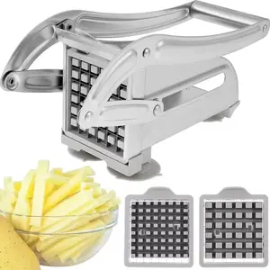 Manual French Fries Cutter Stainless Steel Potato Slicer Quick-Cut Potato Slicer with 36/46-Hole Blade Manual Kitchen Tool
