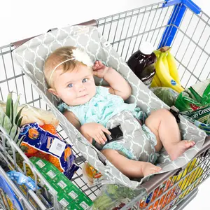 Baby Shopping Cart Hammock - Gray/Aqua, Soft and Comfortable Design, Ideal for Kids, Versatile Storage Solution