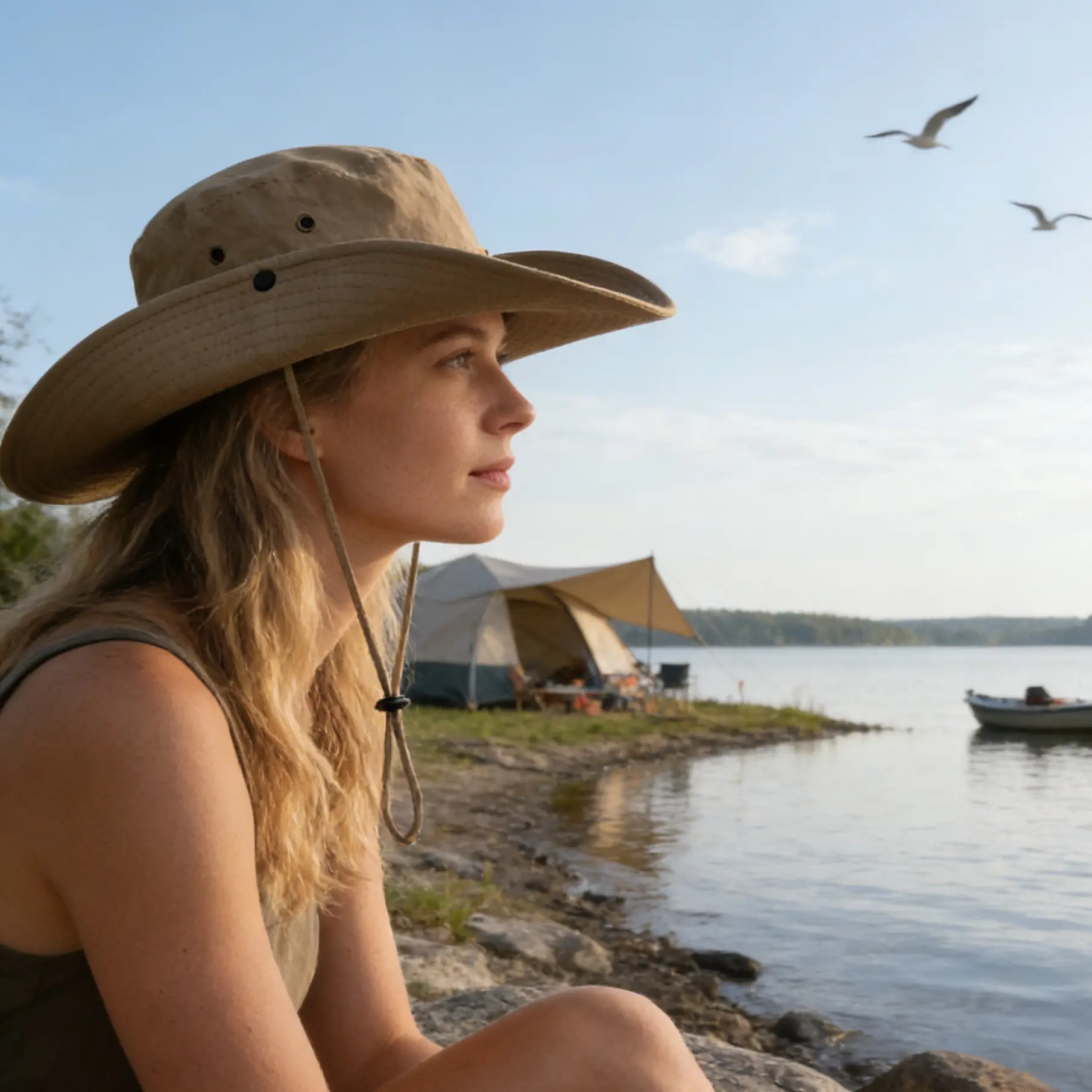 Unisex Wide Brim Sun Protection Foldable Sun Visor Hat with Wind Cord - Khaki Hiking Cowboy Hat for Outdoor Camping, Fishing, Foldable Sun Visor Hats