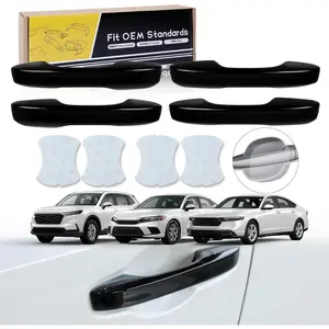 Door Handle Cover Compatible with Honda Civic 2022-2025 11th Gen, Accord/CR-V/HR-V 2023-2025 – Front Pair, Glossy Black Exterior Trim (Glossy Black, Front and Rear Set)