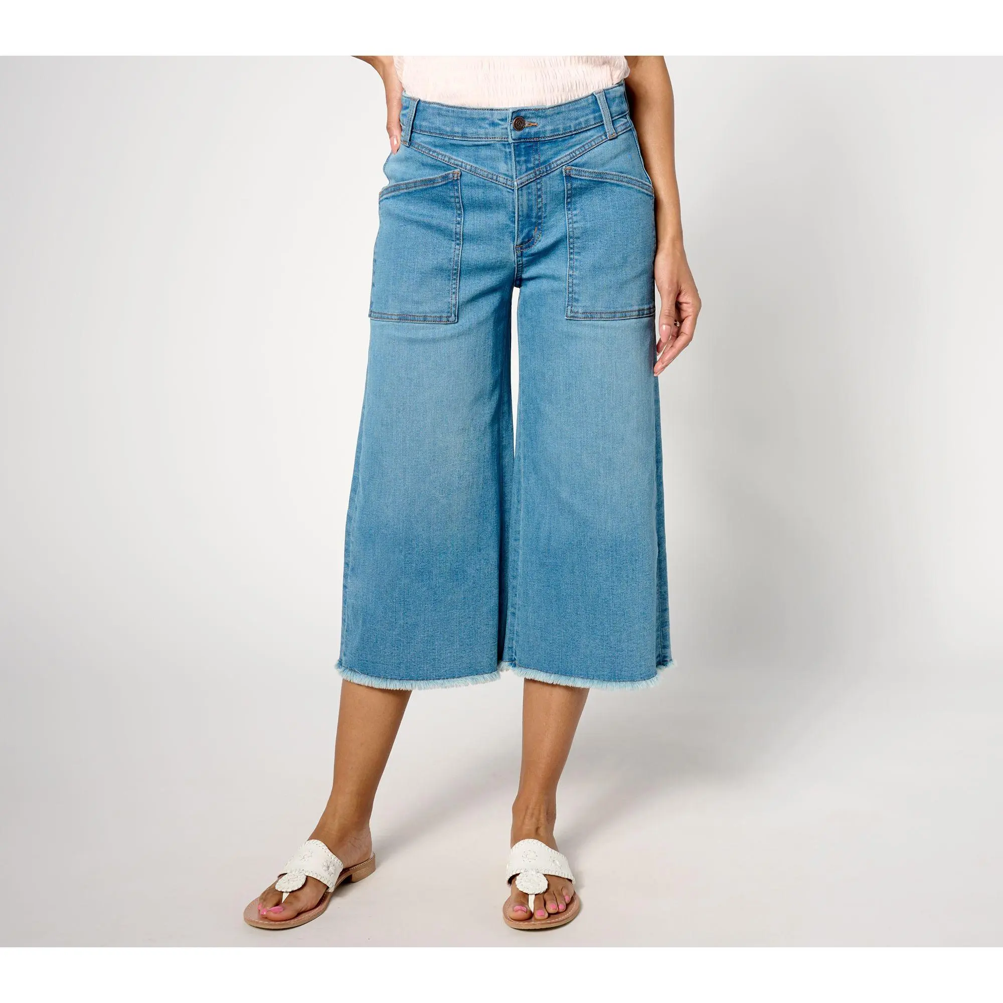 Denim & Co. Canyon Retreat Easy Stretch Gaucho with Patch Pockets