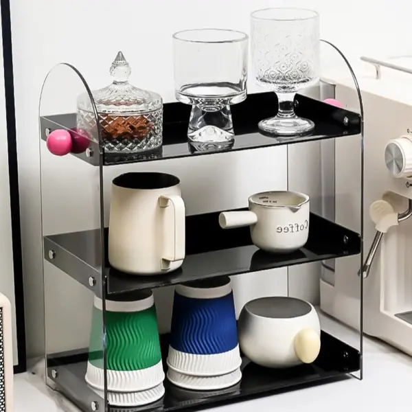 Large Acrylic Shelf 3 Tier storage rack case shelf