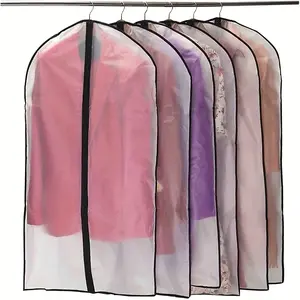Dustproof Clear Garment Bags Zippered Suit Covers 5-Pack