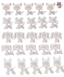 25 PC White Base Molds Shorthair Cat Collie Cocker Spaniel Great Dane Dachshund White Blanks Bobble Head Figures