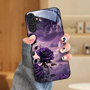 Ultra Purple Rose Clear Tempered Glass Case for Samsung 25/S24/S24FE/S24Plus/S24Ultra/S23/S23FE/S23 +/S23Ultra/S22/S22 +/S22Ultra/S21/S21 +/S21Ultra uv printed phone case, beautiful phone case iphone  16  pro ipone  17  promax, Accessories, Smartphone