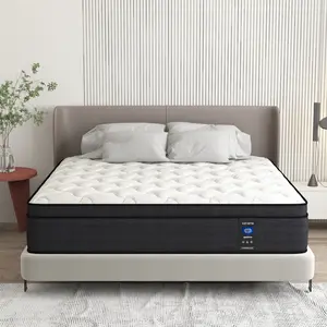 【Mrh】Bamboo Cooling Memory Foam Spring Hybrid Mattress,10/12/14 Inch Twin Full Queen King Size, Medium Firm Cool Sleep Support, Thick Breathable Boxed Mattress, Ideal For Dorm, Bedroom, Home & Hotel, summer sale Home Furniture Gift, High Quality Mattress