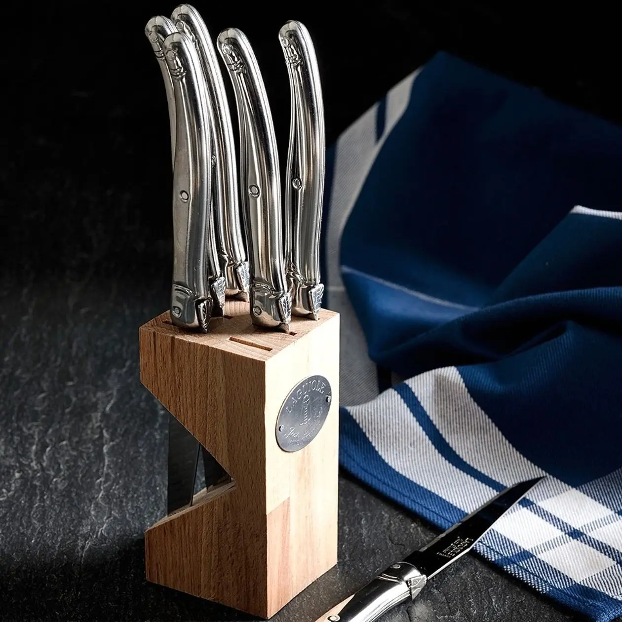 Laguiole Jean Dubost Steak Knives Block, Set of 6