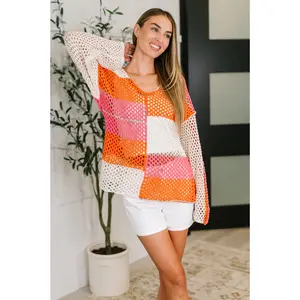 Off the Grid Net Color Block Layering Top