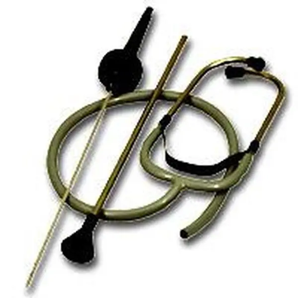 Lisle Dual Purpose Automotive Stethoscope Kit Set - 10 oz, Black Diaphragm Chamber, Dual Sound Function, Metal Probe, Hollow Tube, Vinyl Compatibility, Easy to Use Leak Detection Tool for Car Engines Repair