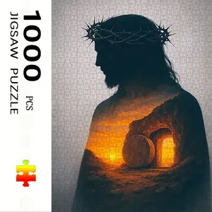 1000 Piece Jesus Backdrop Jigsaw Puzzle, Large Adult Family Interactive Toy, DIY Home Decor Brain Challenge, Holiday Scene, Perfect Gift, Art Puzzles Gift
