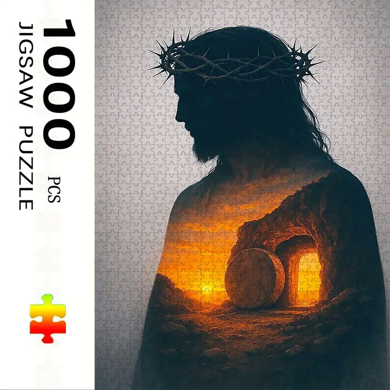 1000 Piece Jesus Backdrop Jigsaw Puzzle, Large Adult Family Interactive Toy, DIY Home Decor Brain Challenge, Holiday Scene, Perfect Gift, Art Puzzles Gift