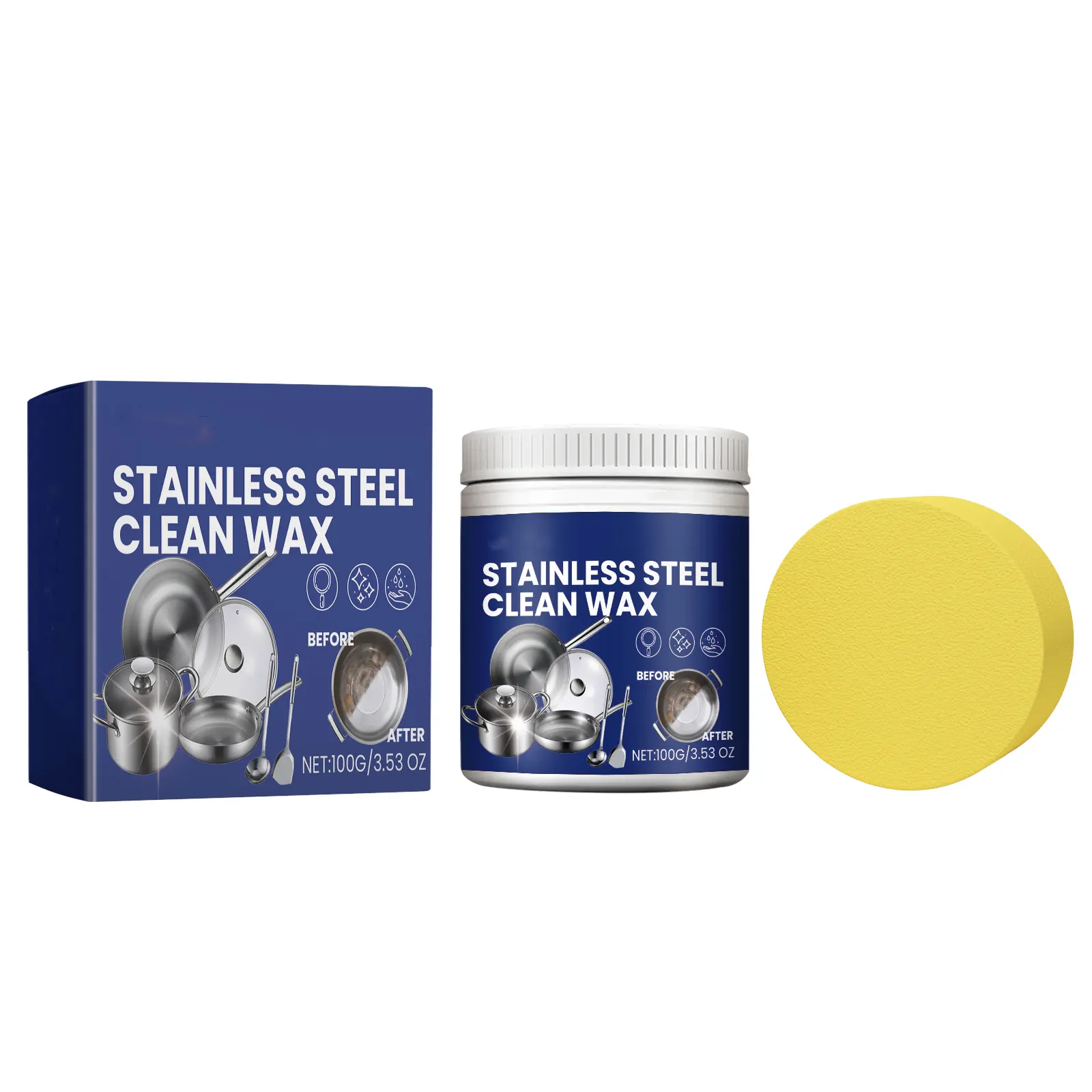 Stainless Steel Cleaning Paste, Multi-Purpose Degreasing Cream for Kitchen Stoves & Cookware, Removes Stubborn Stains & Black Burnt Grime, Viral CleanTok Household Cleaning Supplies