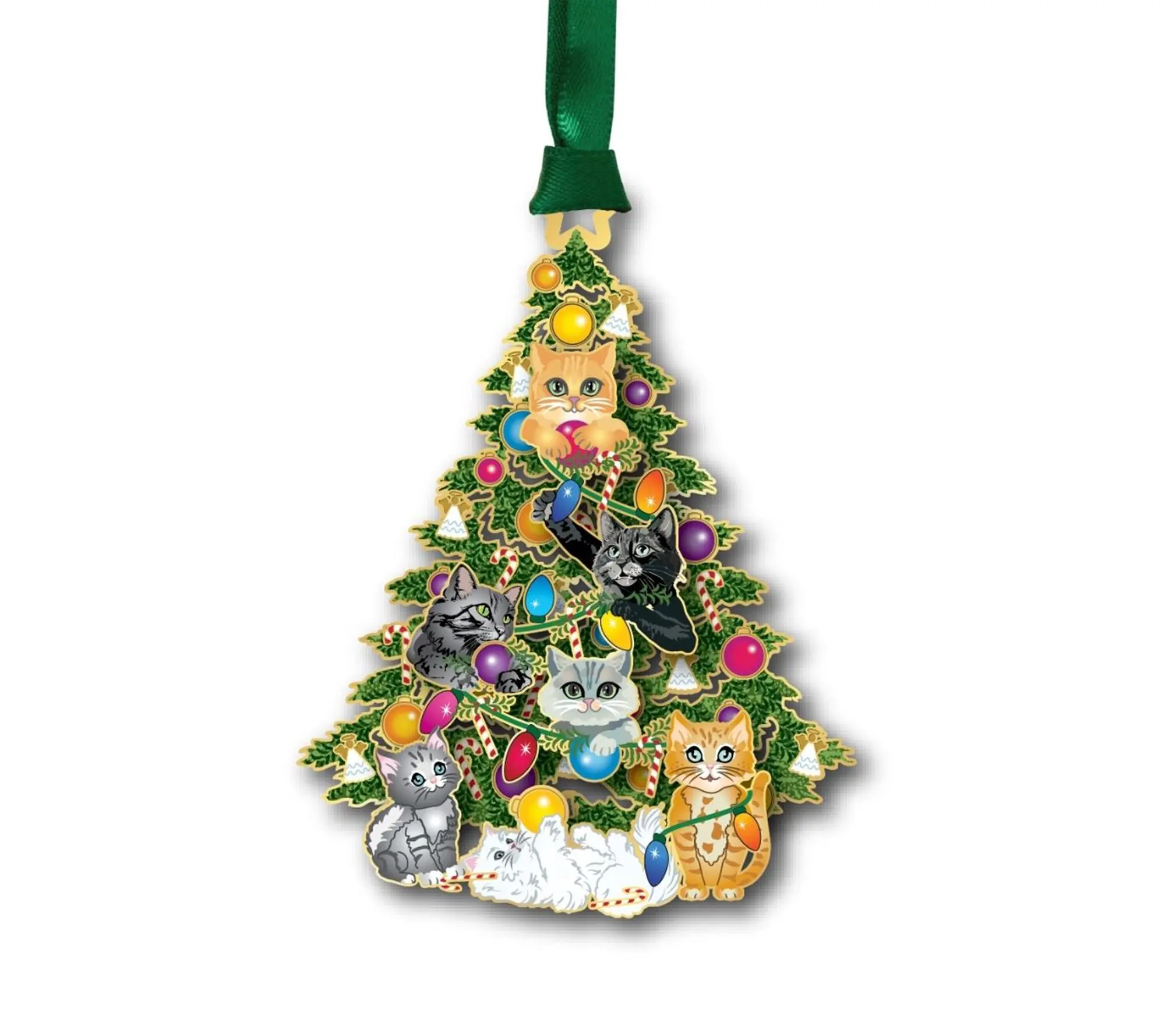 Beacon Designs Cat Christmas Tree Ornament