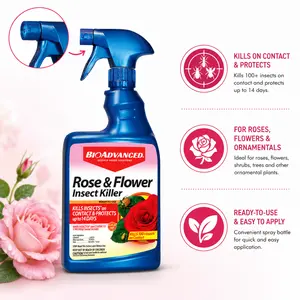 BioAdvanced Rose and Flower Insect Killer, Ready-to-Use, 24 oz, Plant Bug Spray