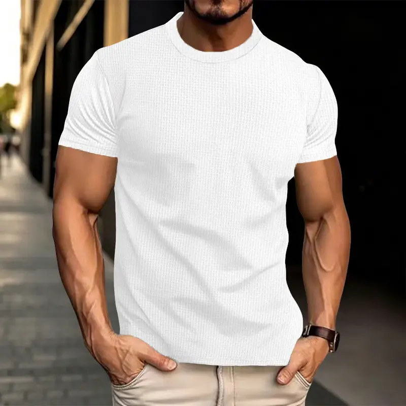 Men's Short Sleeve T-Shirt with Round Neck, Casual Style, Regular Fit, Ideal for Daily Wear Menswear Stylish Relaxed