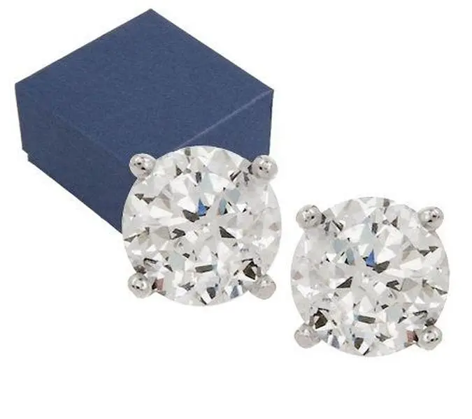 Diamonique 100-Facet 2.00 cttw Stud Earrings, Platinum Clad Diamonique 100-Facet 2.00 cttw Stud Earrings, Platinum Clad