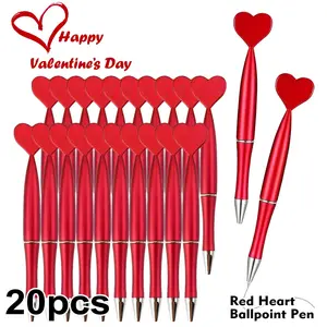 20pcs Red Heart Ballpoint Pens Valentine's Day Gift, Creative Office Sign Pen For Girlfriend, Black  ink, Gift for Customer and Office Use, gifts for staff Volunteer nurse, Valentine's Day/Wedding