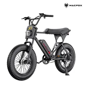 MACFOX X1S Electric Bike for Students & Teens, Suitable Height 5'2"–6'3", Optional Dual Battery, 20 MPH, 48V 10.4Ah, Peak 750W Motor, Enhanced Front Suspension, 20"x4" Fat Tires, Class-3 Road-Ready E-Bike