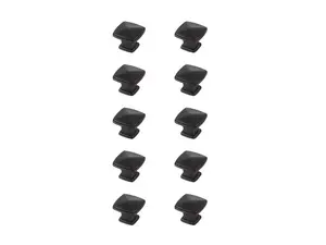 212 MAIN 1.2 in. Marcel Oil-Rubbed Bronze Square Knob, Set of 10 (KB2023-ORB-10PK), Indoor Use, Rust Resistant, Includes 2 Screw Sets, Two Screw Sets