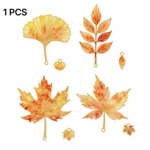 Vintage Ginkgo Leaf Metal Bookmark, Retro Autumn Leaf Metal Bookmarks, Elegant Multicolor Metal Pendants, Unique Book Accessories