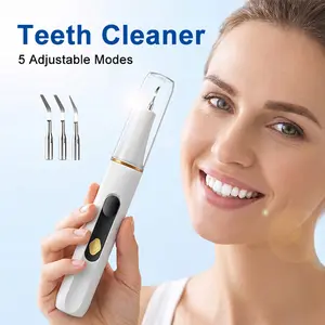 Dental Scaler - 5-Mode Ultrasonic Teeth Cleaner with LED Light, Rechargeable USB-C Kit for Tartar Removal at Home  Oral