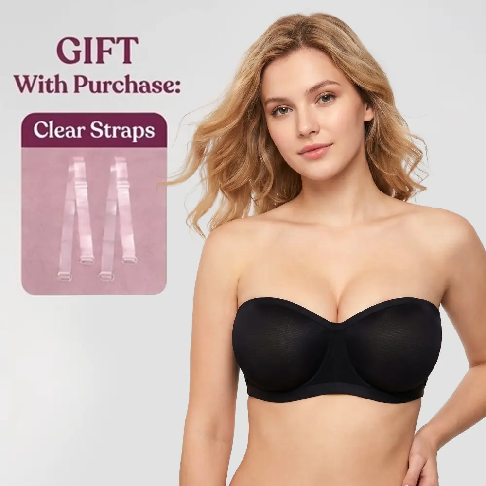 HSIA Bella Women's Convertible Curvy Strapless Minimizer Bandeau Bra Underwire Unlined for Large Bust