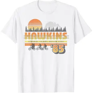 Cotton Ultra Soft & Cozy "Hawkins '85" Stranger Things Retro Tee |   Strange Things Happen Here Essential plus  size  top comfort shirt