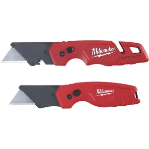 Milwaukee: Multifunctional, Portable, Folding Stainless Steel Utility Knife Set. Stainless Blades with Non-Slip Handles.