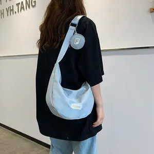 Nylon dumpling bag versatile messenger bag casual large capacity canvas bag summer class shoulder commuter bag