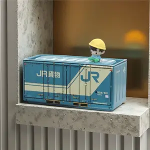 Fashionable & Trendy Desktop Organizer | Card, Sticker & Badge Storage Box | Vintage Style | Tinplate Material | Dust & Stain Resistant