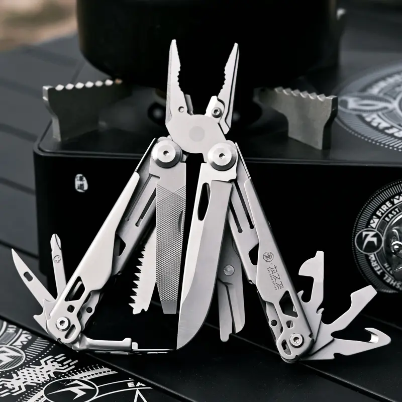 WESVE MT-01 18-Function Stainless Steel Multitool - Folding Knife, Saw, Scissors, Bottle Opener, Screwdrivers, Hex Wrenches - Outdoor Gadgets, Hand Tool for Home Repair, Outdoor Emergency