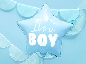 19" It's a Boy Blue Star Mylar Balloon