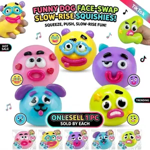 Funny Dog Face Interchangeable Slow Rebound Stress Relief Toy, Fun Interactive Pet Accessory, Perfect for Relaxing Moments