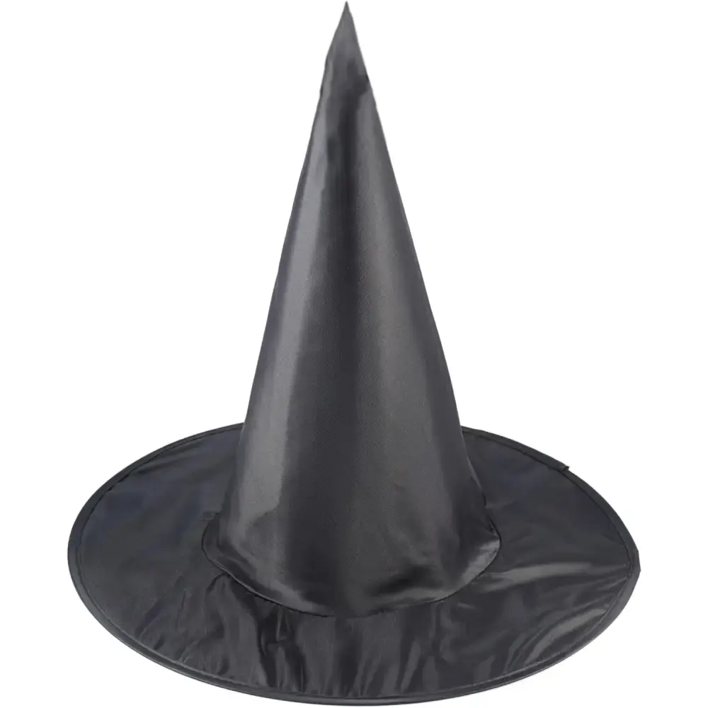 4E's Novelty Black Witch Hat – 14" Pop-Up Oxford Witch Costume Accessory for Adults & Kids