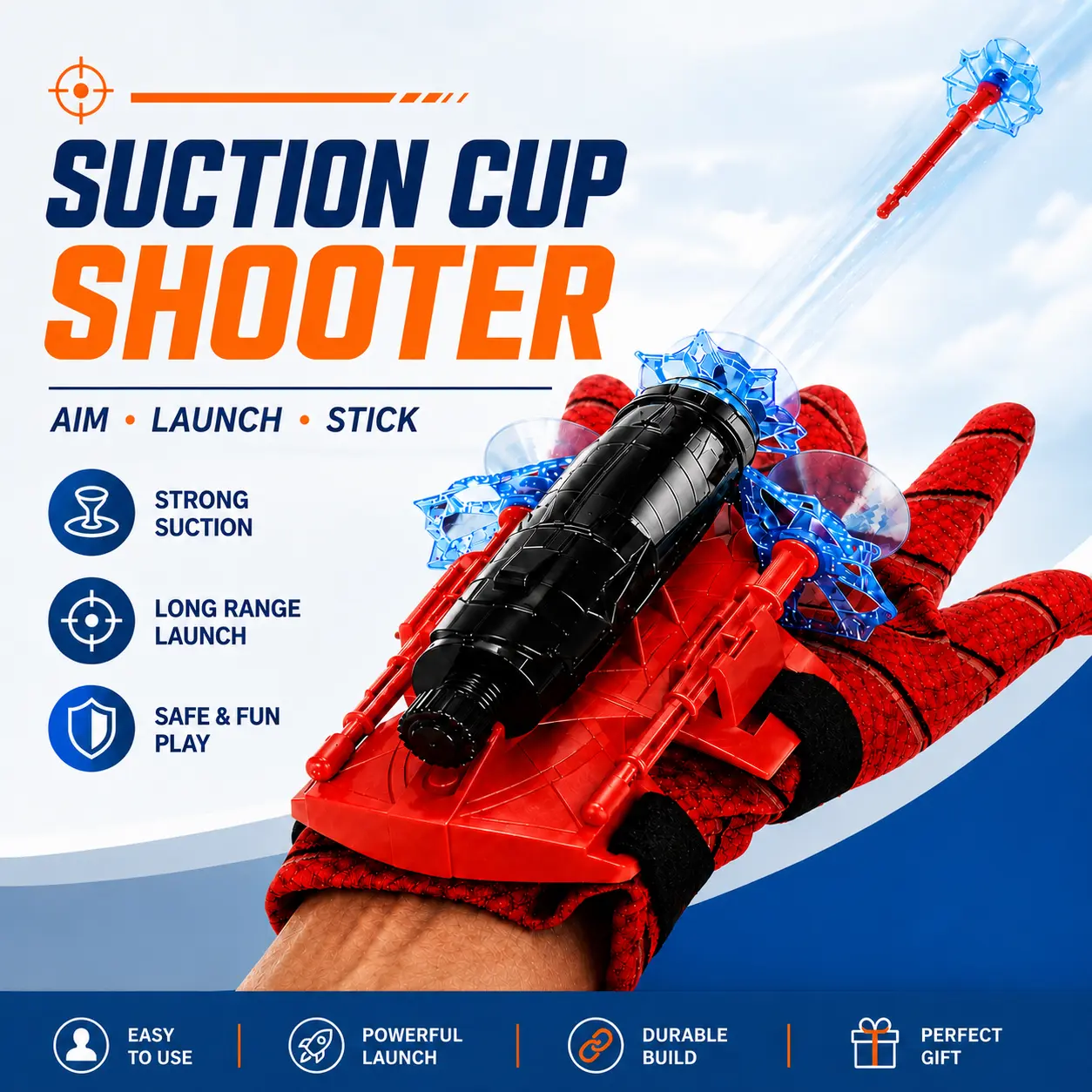 Spider Web Shooters Wrist Launcher Toys for Kids with Hero Gloves Spider Hero Cosplay Costume Prop Launcher Wrist Toy Gift for Boysand Girls Age 4+ Years