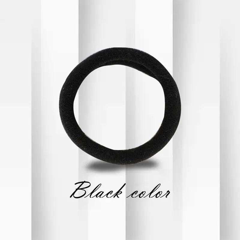 Women's 1PC Basic Plain Soft Cotton Seamless Hair Tie - Gentle Grip Elastic Ponytail Accessory, One Size, No Damage for Thick Hair, Daily Fashion Use