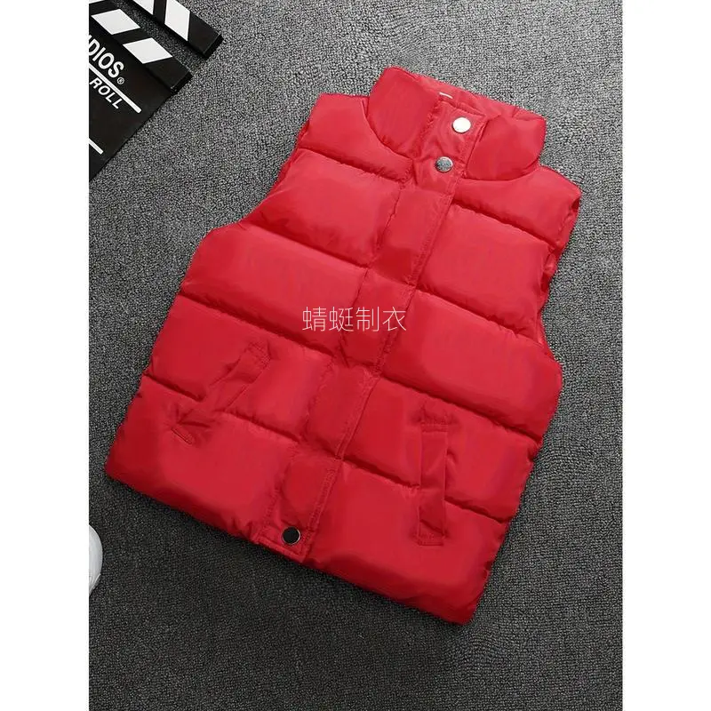 Kids' Winter 100% Polyester Plain Puffer Vest - Thick-Lined Collared Neck Sleeveless Coat with Pockets, H-Fit for Girls 3y+, 9-10y Available, Do Not Dry Clean Clothes
