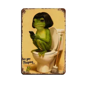 Funny Frog Metal Ornament Decorative Gift Humorous