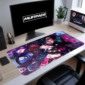 Jinx Arcane Mouse Pad  League of Legends Neon Graffiti Design, Gaming Desk Mat, LoL Streamer Gift