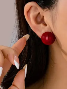 Women's Round Faux Pearl Earrings, Minimalist Design, Durable and Fashionable Accessory, Perfect Gift for Her, Daily Wear Jewelry