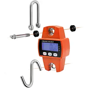 660LB/300KG Heavy Duty Digital Crane Scale - Compact LCD Handheld Hanging Scale with Aluminum Body & Stainless Steel Hook for Garage, Farm, Hunting, Fishing & More (Orange)