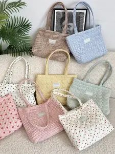 1PC Stitched Heart Plaid Mommy Shoulder Bag Large Capacity Handbag for Women, Stylish and Spacious Shopping Accessory, Fashionable Patterned Bag, Lightweight Mommy Bag