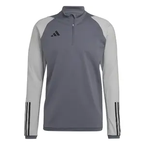 adidas Mens Tiro23 Mock Neck Quarter Zip Soccer Cleats  Moisture Wicking - Grey